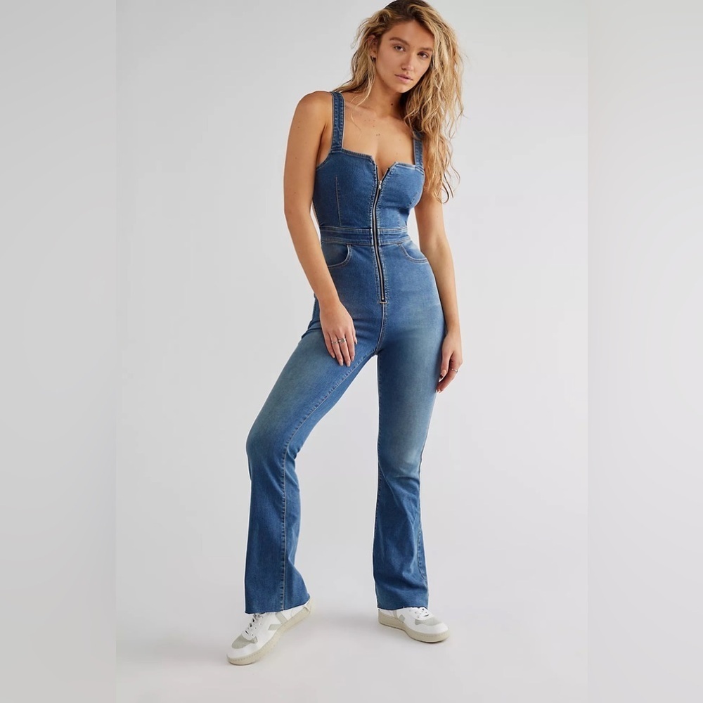 COPY - Free People 2nd Ave One Piece Denim Jumpsuit